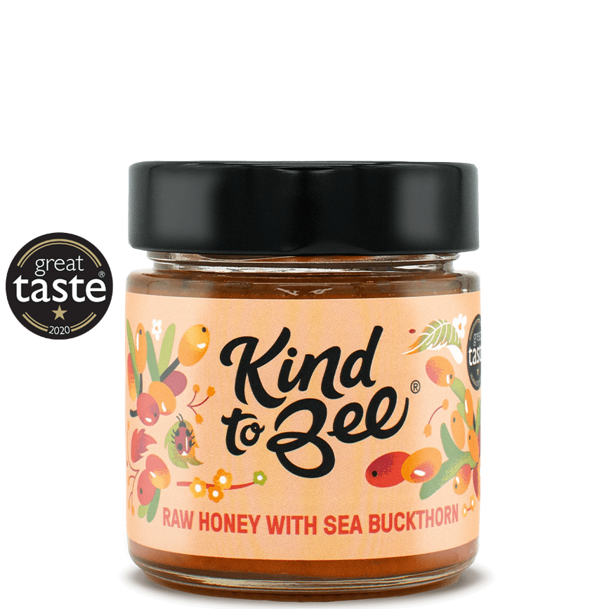 The 2020 Great Taste award winning Raw Honey with Sea Buckthorn from Kind to Bee